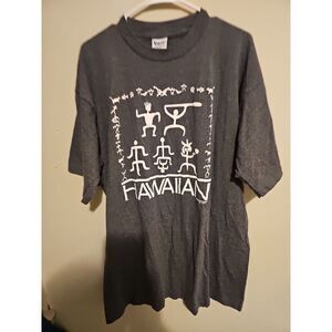 Vintage 90's Men's The Hawaiian Islands Petroglyphs  T-Shirt ~ Size XXL 25x32